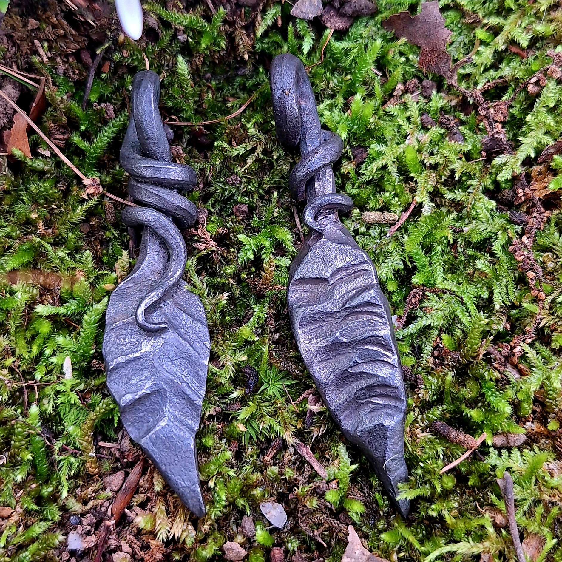 Forged pendants by Patrick Hendren at Rusty Bell Forge
